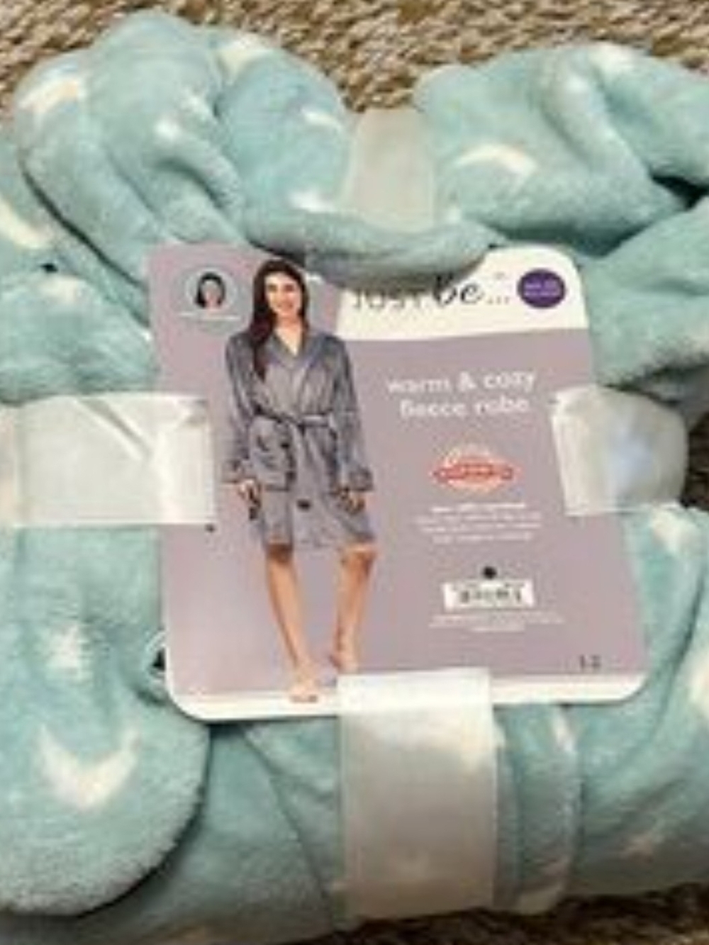 Warm & Cozy Fleece Robe - Light Aqua